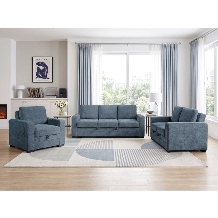 9027BUE-1CL Convertible Chair with Pull-out Bed - 9027BUE-1CL