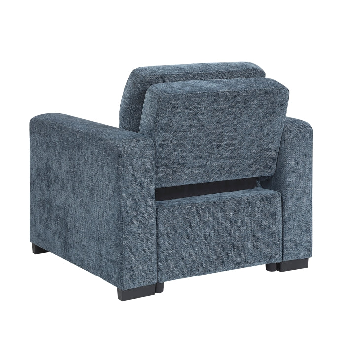 9027BUE-1CL Convertible Chair with Pull-out Bed - 9027BUE-1CL