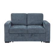 9027BUE-2CL Convertible Love Seat with Pull-out Bed - 9027BUE-2CL