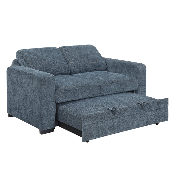 9027BUE-2CL Convertible Love Seat with Pull-out Bed - 9027BUE-2CL