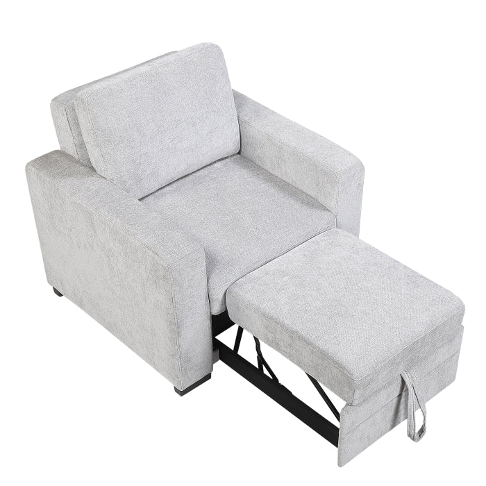 9027GRY-1CL Convertible Chair with Pull-out Bed - 9027GRY-1CL