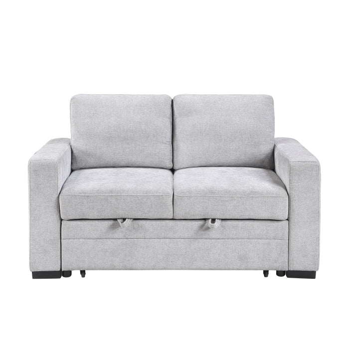 9027GRY-2CL Convertible Love Seat with Pull-out Bed - 9027GRY-2CL