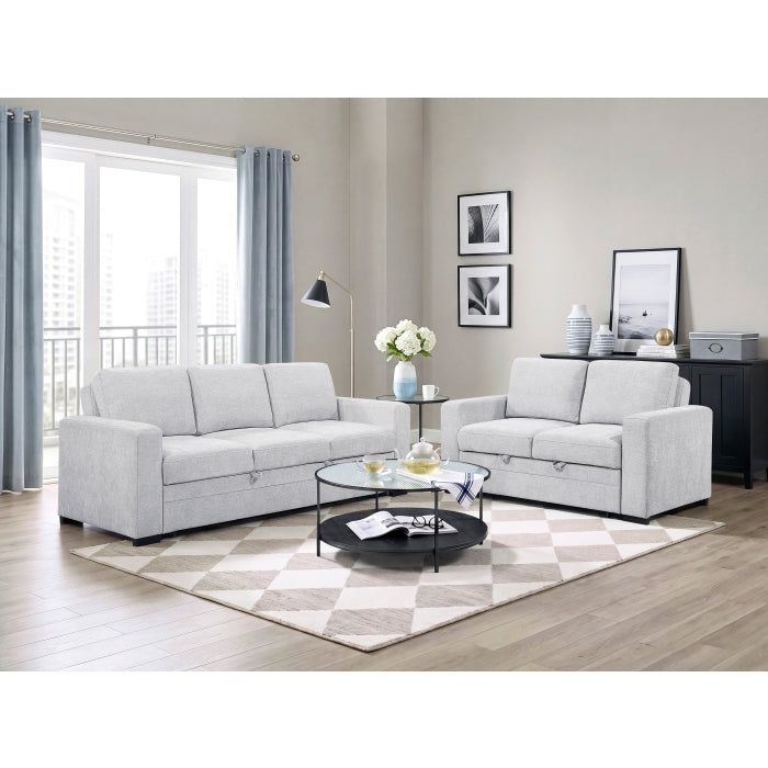 9027GRY-2CL Convertible Love Seat with Pull-out Bed - 9027GRY-2CL