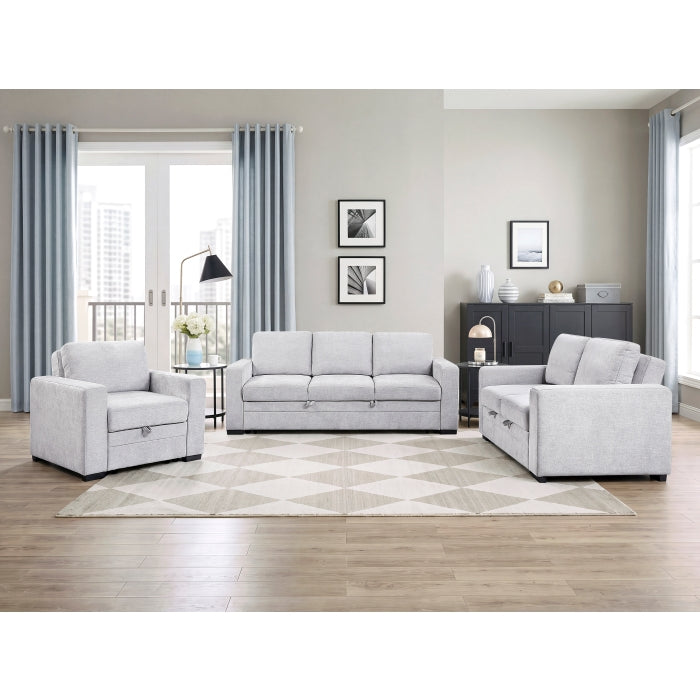 9027GRY-3CL Convertible Sofa with Pull-out Bed - 9027GRY-3CL