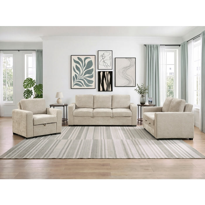 9027TPE-3CL Convertible Sofa with Pull-out Bed - 9027TPE-3CL