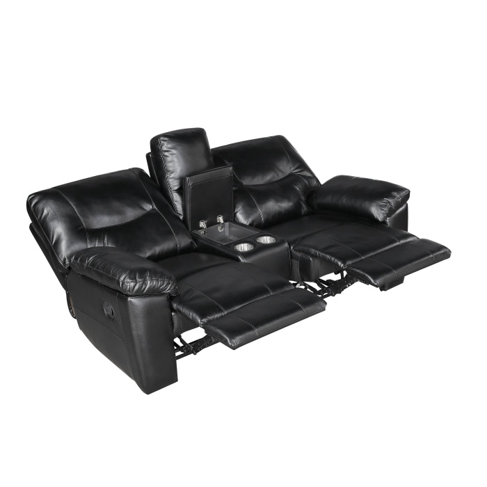 9037BLK*2 2pc Set: Sofa, Love - 9037BLK*2