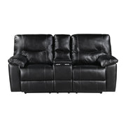 9037BLK-2 Double Reclining Love Seat with Center Console - 9037BLK-2