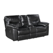 9037BLK-2 Double Reclining Love Seat with Center Console - 9037BLK-2