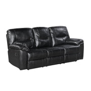 9037BLK-3 Double Reclining Sofa with Drop-Down Cup Holders - 9037BLK-3