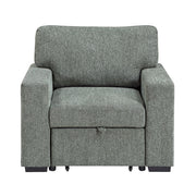 9050GRN-1SL Chair with Pull-out Ottoman, Arms with Shelves and Charging Ports - 9050GRN-1SL