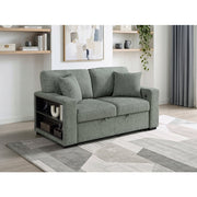 9050GRN-2SL Love Seat with Pull-out Bed, Arms with Shelves and Charging Ports - 9050GRN-2SL