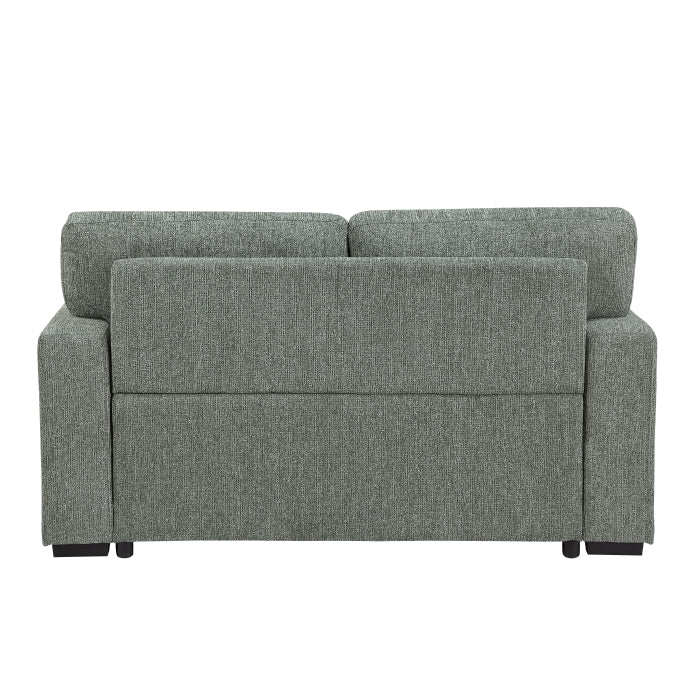 9050GRN-2SL Love Seat with Pull-out Bed, Arms with Shelves and Charging Ports - 9050GRN-2SL