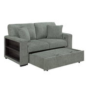 9050GRN-2SL Love Seat with Pull-out Bed, Arms with Shelves and Charging Ports - 9050GRN-2SL