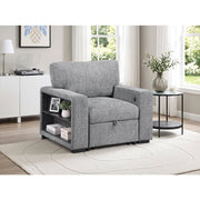 9050GRY-1SL Chair with Pull-out Ottoman, Arms with Shelves and Charging Ports - 9050GRY-1SL