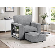 9050GRY-1SL Chair with Pull-out Ottoman, Arms with Shelves and Charging Ports - 9050GRY-1SL