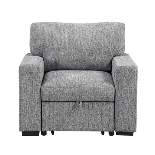 9050GRY-1SL Chair with Pull-out Ottoman, Arms with Shelves and Charging Ports - 9050GRY-1SL
