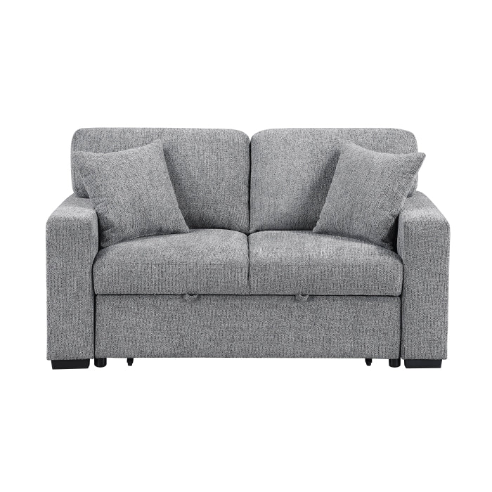 9050GRY-2SL Love Seat with Pull-out Bed, Arms with Shelves and Charging Ports - 9050GRY-2SL