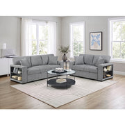 9050GRY-2SL Love Seat with Pull-out Bed, Arms with Shelves and Charging Ports - 9050GRY-2SL