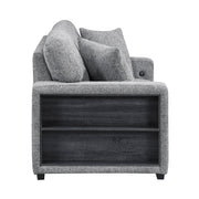 9050GRY-2SL Love Seat with Pull-out Bed, Arms with Shelves and Charging Ports - 9050GRY-2SL