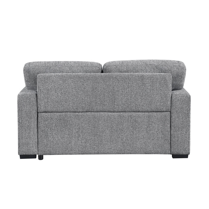 9050GRY-2SL Love Seat with Pull-out Bed, Arms with Shelves and Charging Ports - 9050GRY-2SL