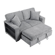 9050GRY-2SL Love Seat with Pull-out Bed, Arms with Shelves and Charging Ports - 9050GRY-2SL
