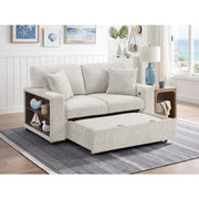 9050TPE-2SL Convertible Love Seat with Pull-out Bed, Arms with Shelves and Charging Ports - 9050TPE-2SL