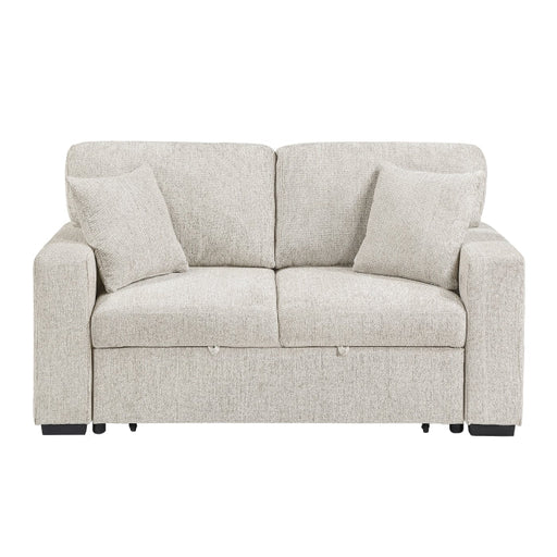 9050TPE-2SL Convertible Love Seat with Pull-out Bed, Arms with Shelves and Charging Ports - 9050TPE-2SL