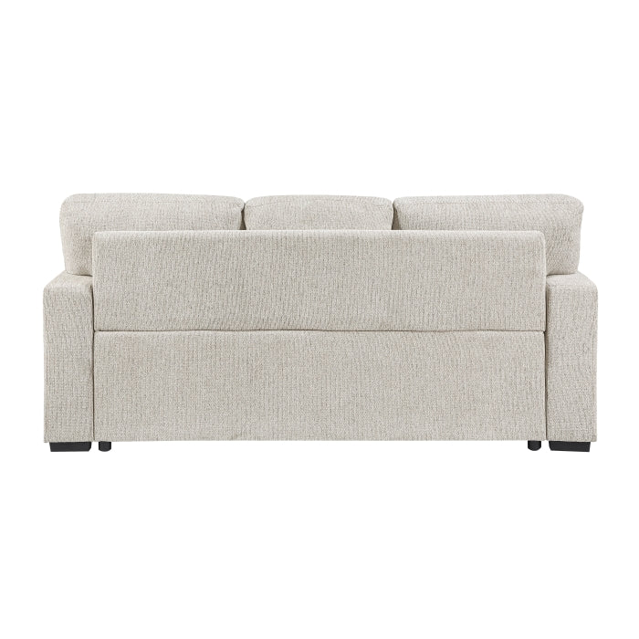 9050TPE-3SL Sofa with Pull-out Bed, Center Drop-down Cup Holders, Arms with Shelves and Charging Ports - 9050TPE-3SL