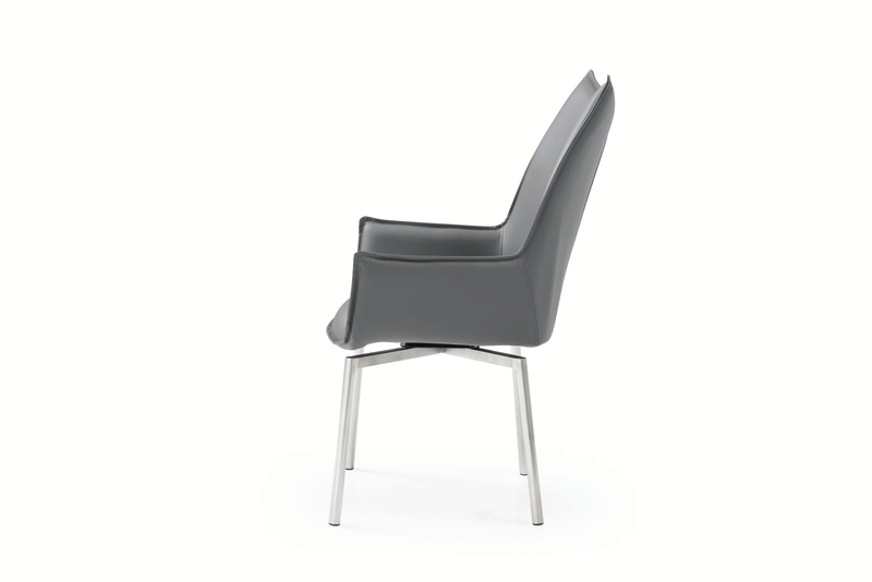9087 Table Dark Grey With 1218 Swivel Dark Grey Chair Set - DMV Furniture