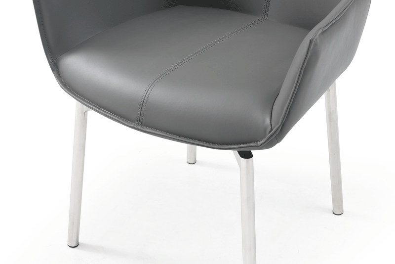 9087 Table Dark Grey With 1218 Swivel Dark Grey Chair Set - DMV Furniture