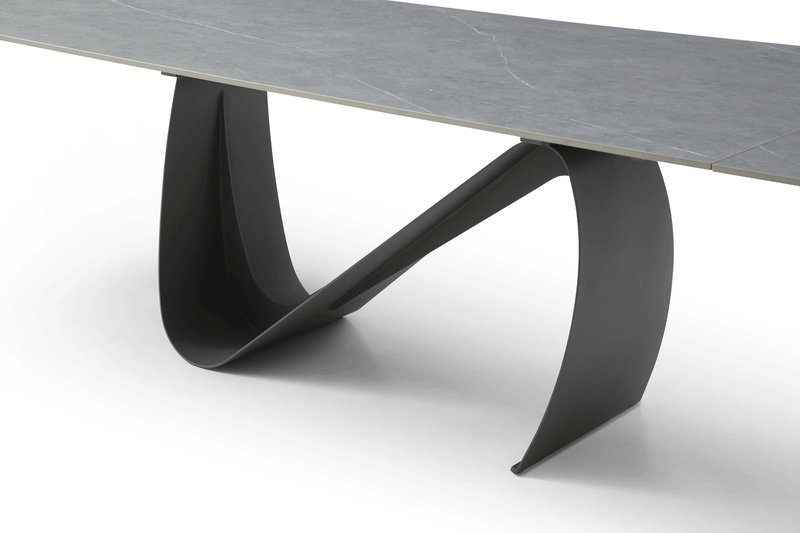 9087 Table Dark Grey With 1218 Swivel Dark Grey Chair Set - DMV Furniture