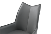 9087 Table Dark grey with 1218 swivel dark grey chair SET - p12870