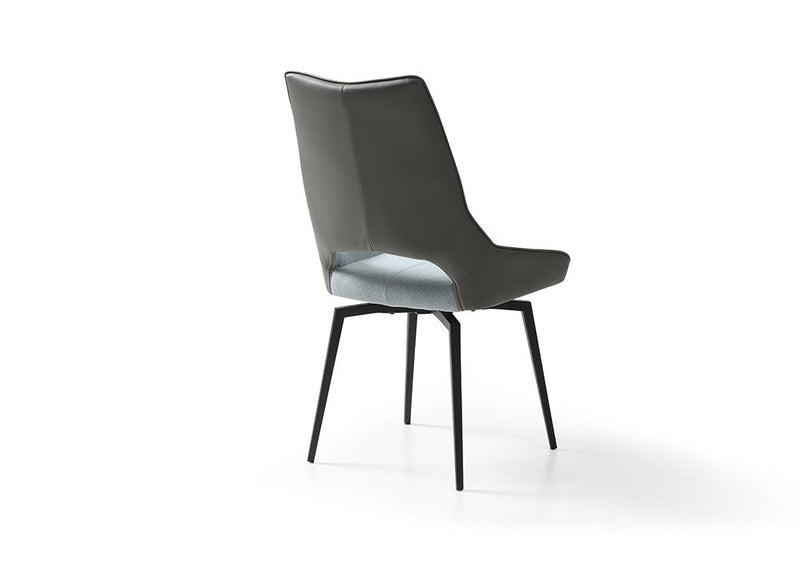 9087 Table Dark Grey With 1239 Swivel Blue Chairs Set - DMV FurnitureDining Room Set