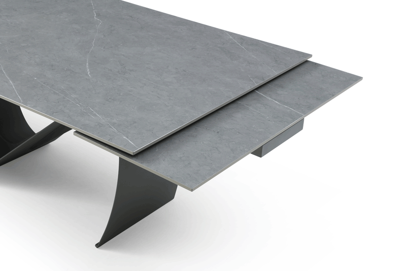 9087 Table Dark Grey With 1239 Swivel Blue Chairs Set - DMV Furniture
