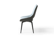 9087 Table Dark grey with 1239 swivel blue chairs SET - p12869