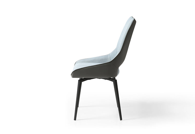 9087 Table Dark grey with 1239 swivel blue chairs SET - p12869