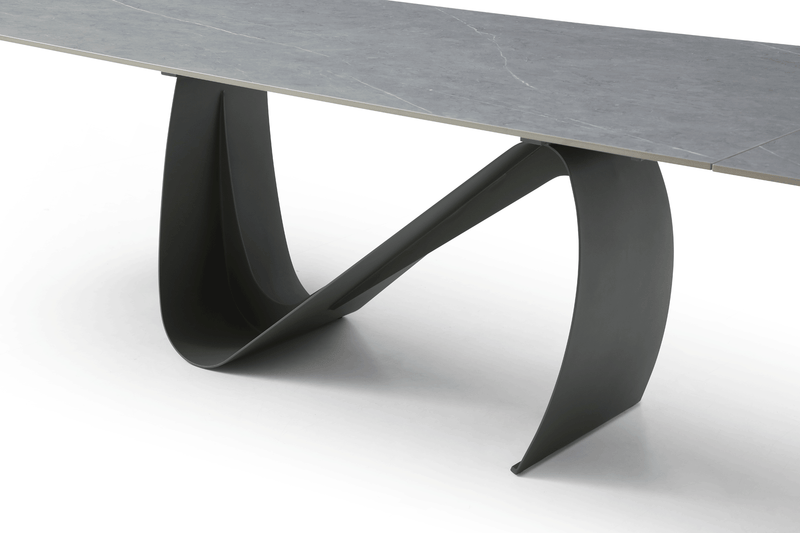 9087 Table Dark grey with 1239 swivel blue chairs SET - p12869