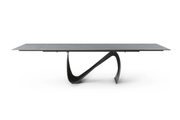 9087 Table Dark grey with 1239 swivel blue chairs SET - p12869