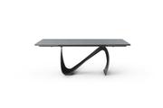 9087 Table Dark grey with 1239 swivel blue chairs SET - p12869