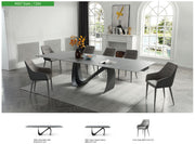 9087 Table Dark Grey With 1254 Chairs And Vulcano Buffet/Mirror Set - p14484