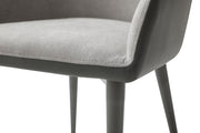 9087 Table Dark Grey With 1254 Chairs And Vulcano Buffet/Mirror Set - p14484