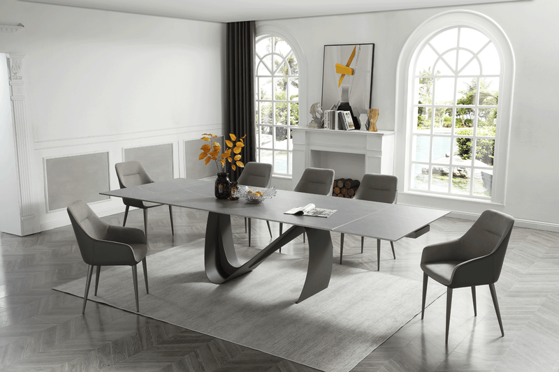9087 Table Dark grey with 1254 chairs SET - p12871