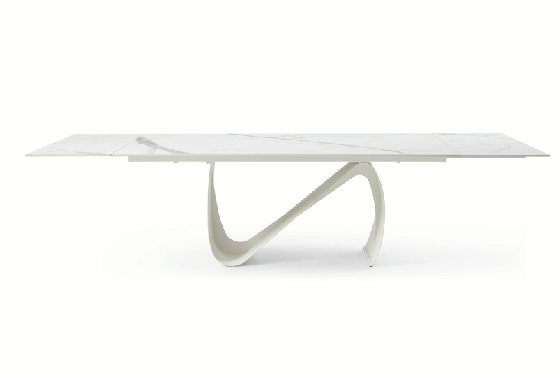 9087 Table White With 1218 Swivel Blue Chair Set - DMV Furniture