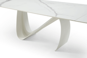 9087 Table White with 1218 swivel blue chair SET - p12872