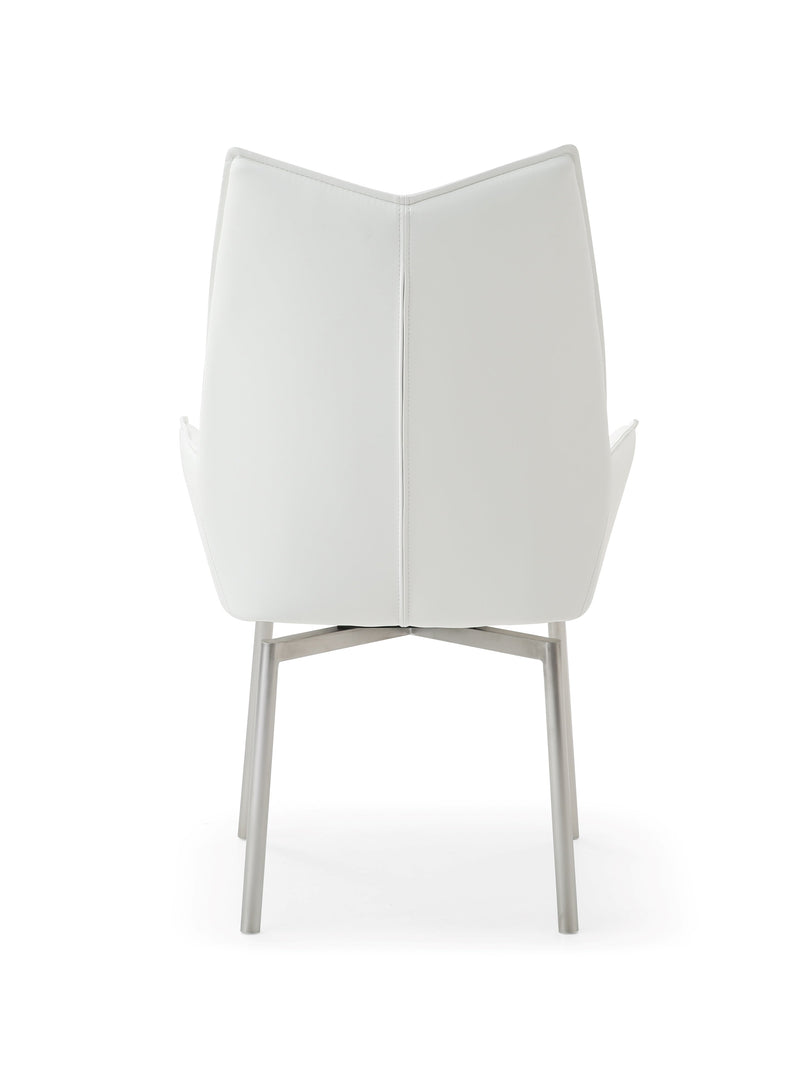 9087 Table White With 1218 Swivel White Chair Set - DMV FurnitureDining Room Set