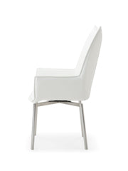 9087 Table White With 1218 Swivel White Chair Set - DMV FurnitureDining Room Set