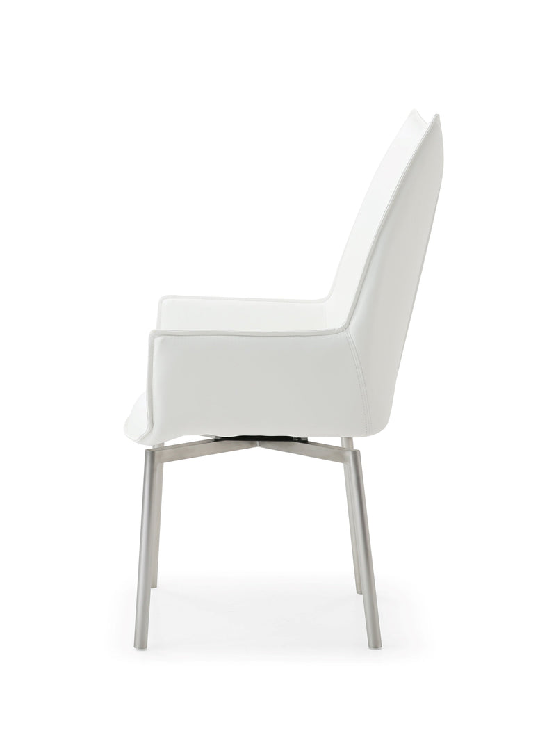 9087 Table White With 1218 Swivel White Chair Set - DMV FurnitureDining Room Set