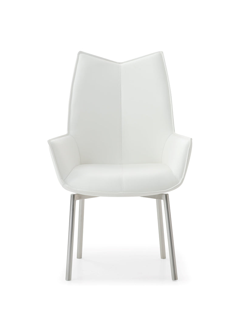 9087 Table White With 1218 Swivel White Chair Set - DMV FurnitureDining Room Set
