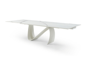 9087 Table White with 1218 swivel white chair SET - p12873