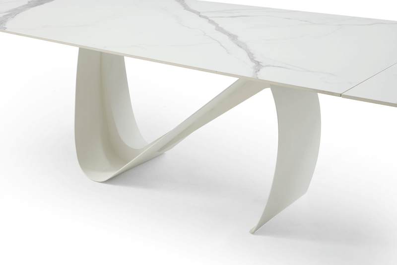 9087 Table White with 1218 swivel white chair SET - p12873